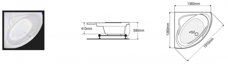 BỒN TẮM GÓC EUROCA EU1-1400