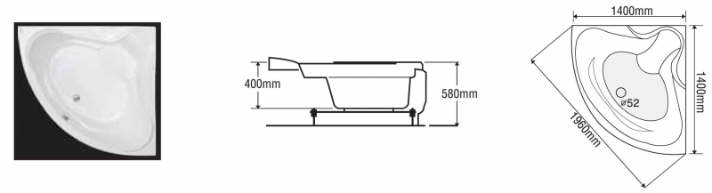 BỒN TẮM GÓC EUROCA EU5-1400