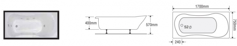 BỒN TẮM NẰM EUROCA EU4-1775