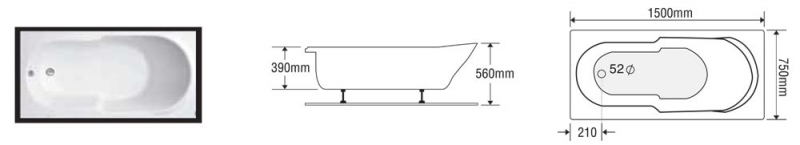 BỒN TẮM NẰM EUROCA EU1-1575