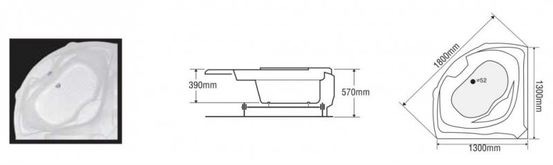 BỒN TẮM GÓC EUROCA EU2-1300