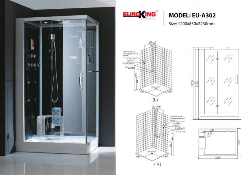 PHÒNG TẮM XÔNG HƠI NƯỚC EUROKING EU-A302