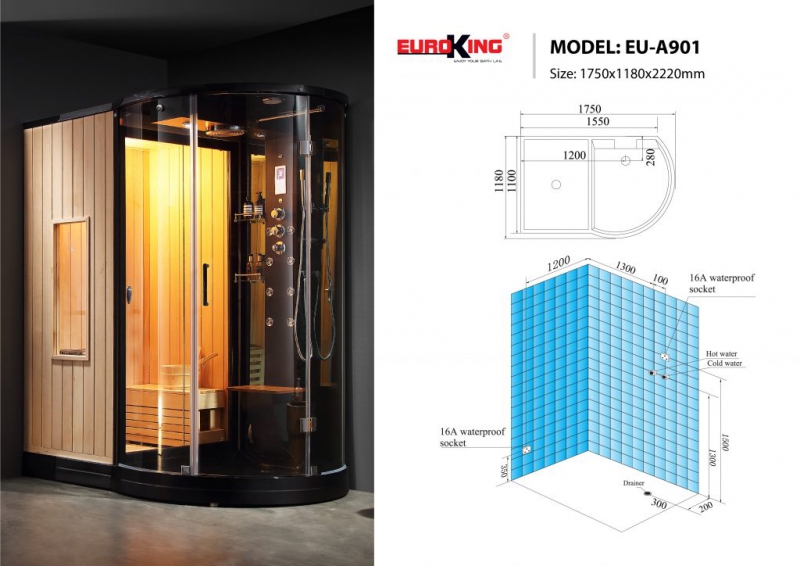 PHÒNG XÔNG HƠI KẾT HỢP EUROKING EU-A901