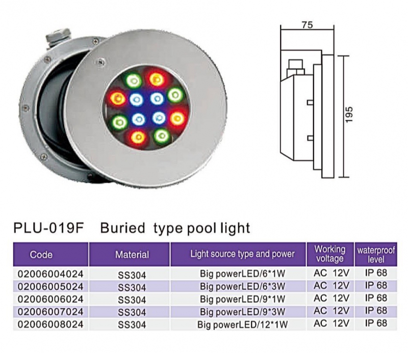 ĐÈN HỒ BƠI PLU-019F