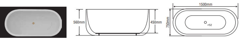 BỒN TẮM ĐỘC LẬP EUROCA EU0-1575