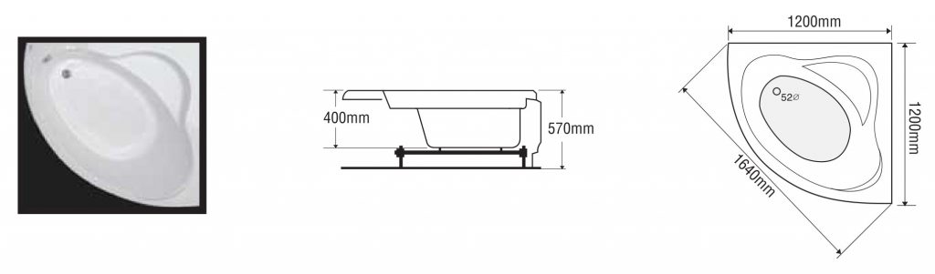 BỒN TẮM GÓC EUROCA EU2-1200