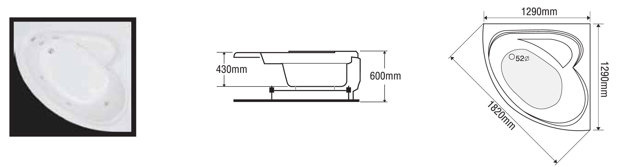 BỒN TẮM GÓC EUROCA EU1-1300