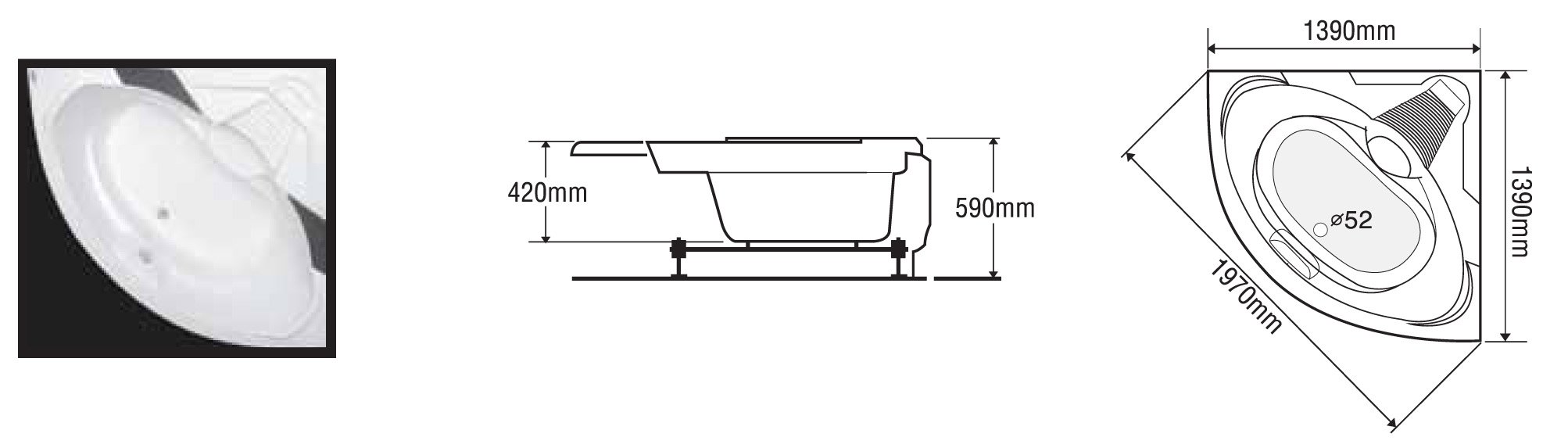 BỒN TẮM GÓC EUROCA EU2-1400