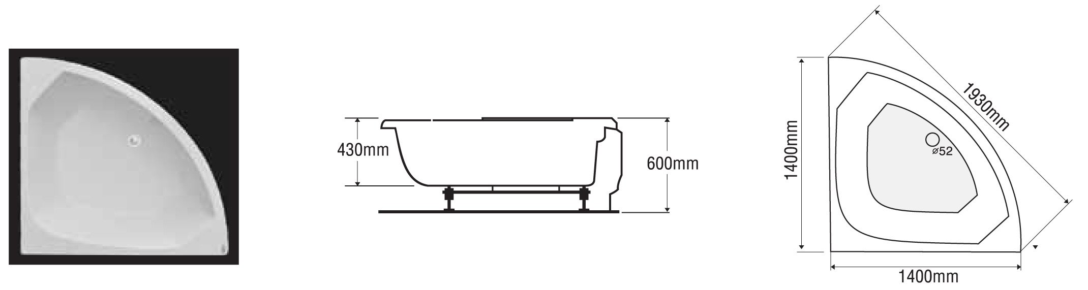 BỒN TẮM GÓC EUROCA EU5-1400