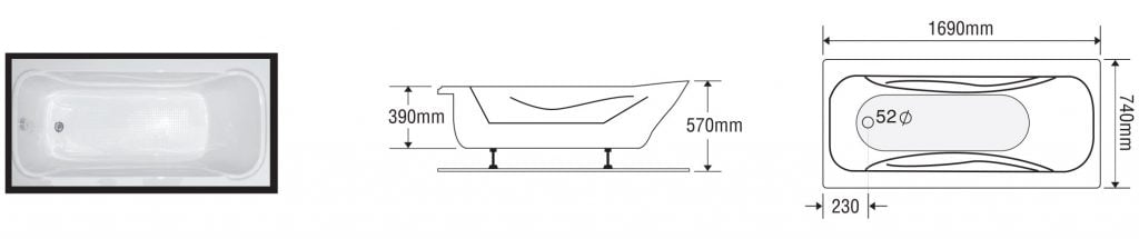 BỒN TẮM NẰM EUROCA EU3-1775