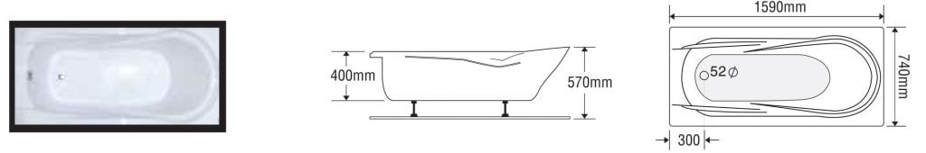 BỒN TẮM NẰM EUROCA EU1-1675